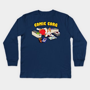 Comic Corg Kids Long Sleeve T-Shirt